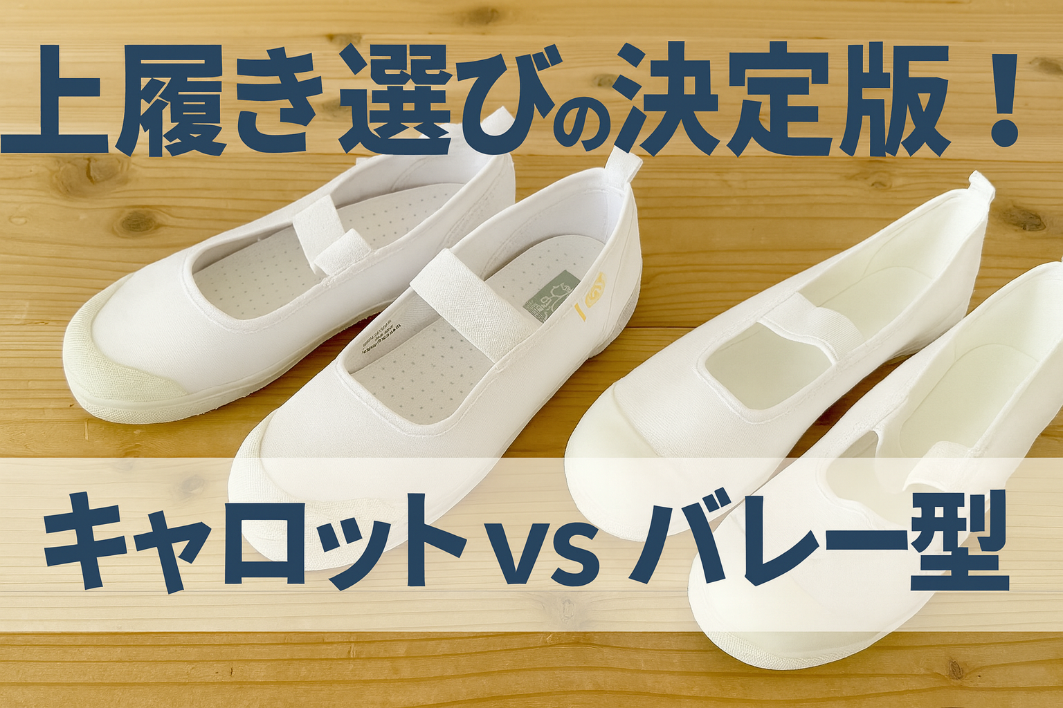 ムーンスターキャロットとバレー型の上履き写真