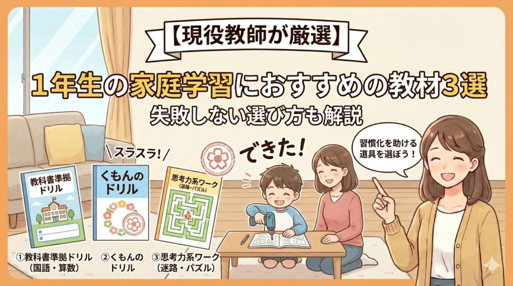 1年生の家庭学習におすすめの教材を紹介する現役教師