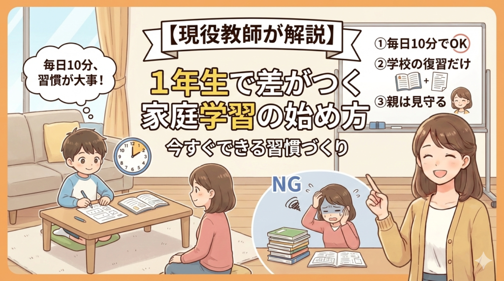 1年生で差がつく家庭学習の始め方を解説する現役教師